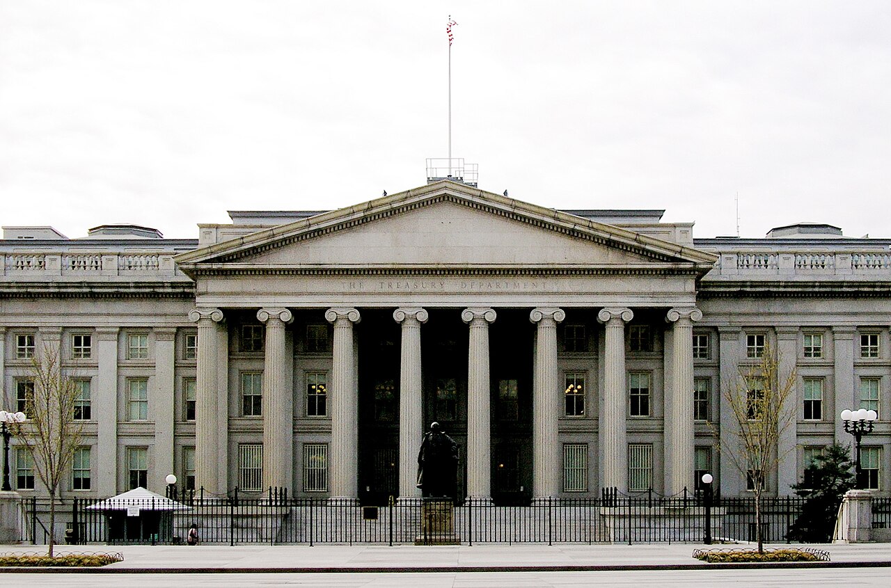 The U.S. Department of the Treasury building in Washington, D.C.