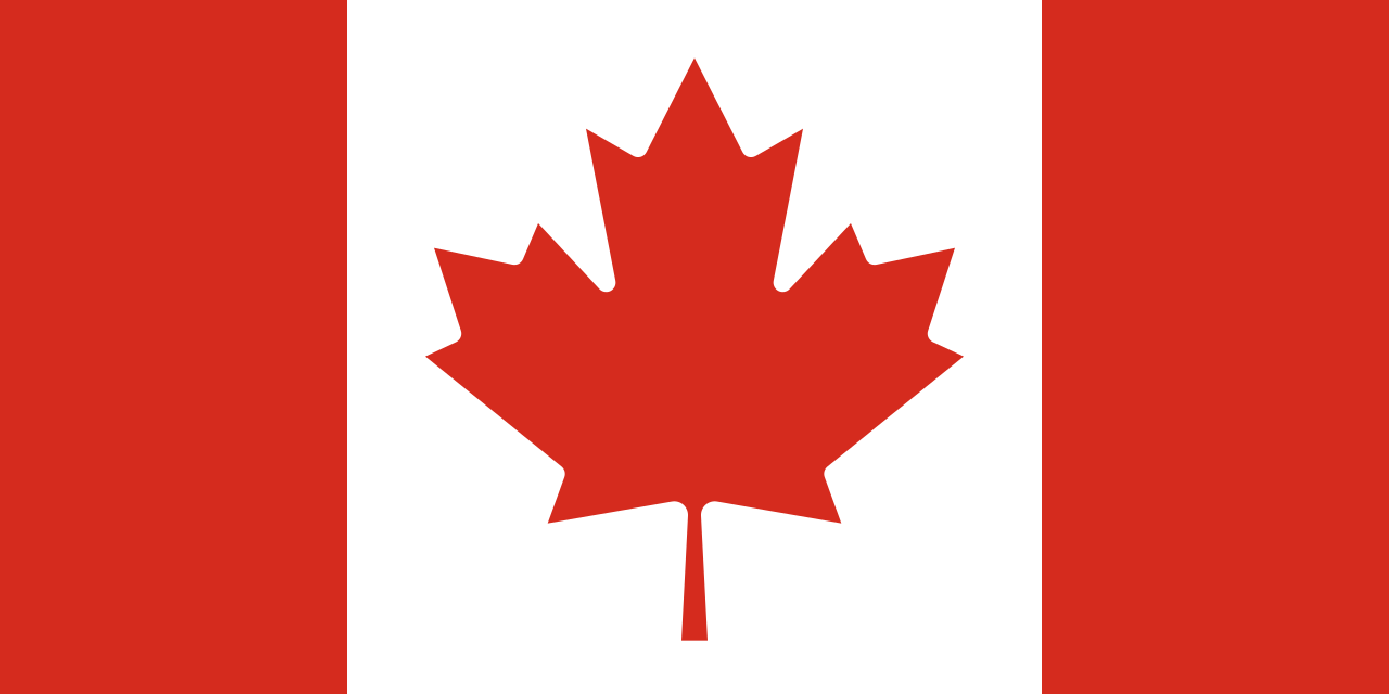 The national flag of Canada.