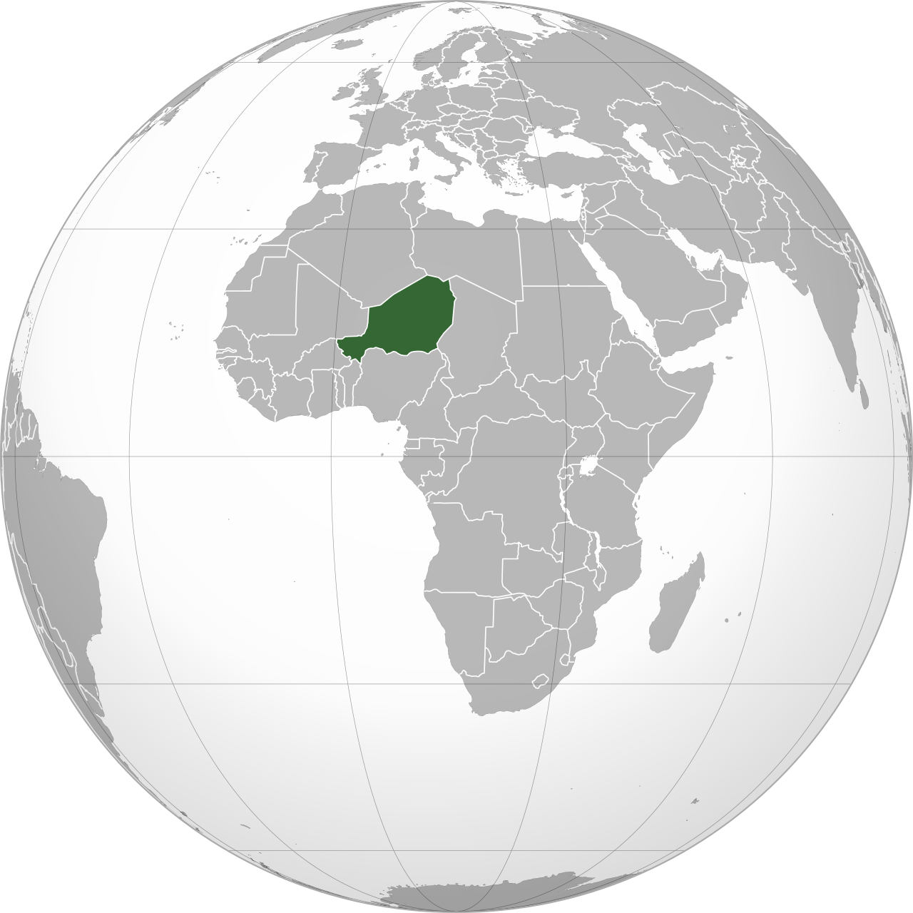 Niger (dark green), where the missionary pilot was abducted and later freed.